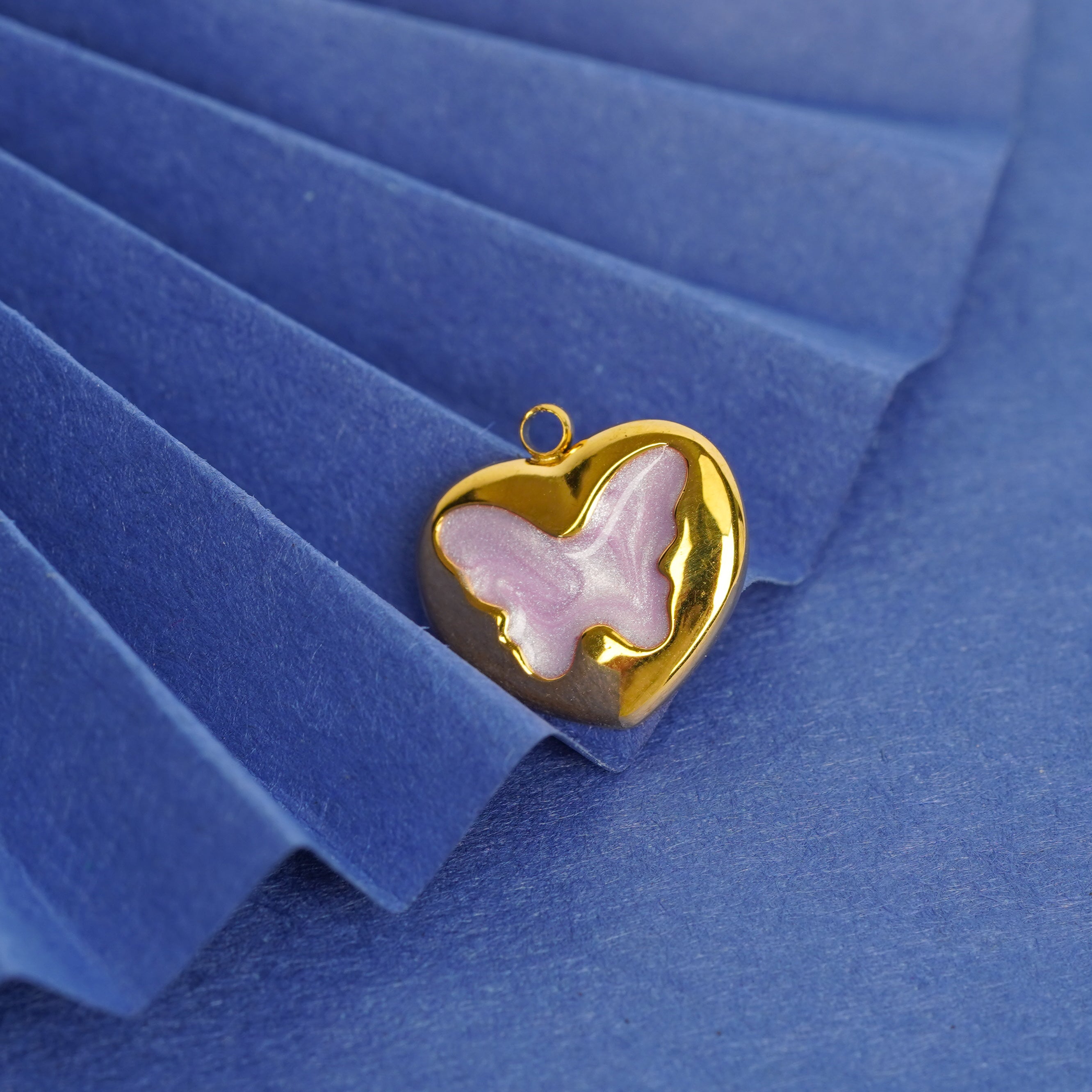 Butterfly Heart Gold Pendant
