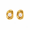 Golden Pearl Nest Studs