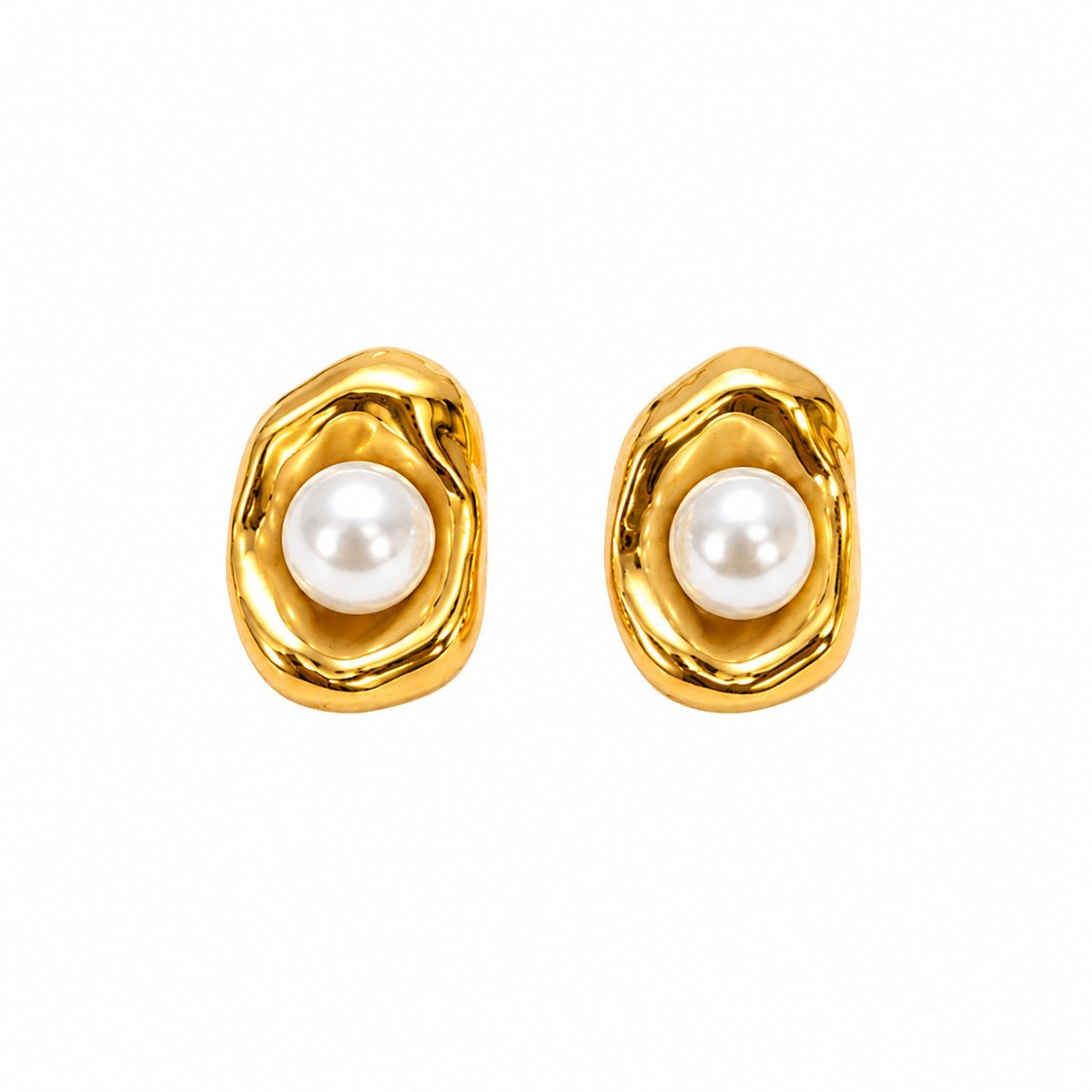 Golden Pearl Nest Studs