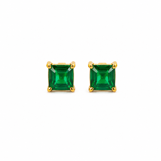 Green Crystal Stud Earrings