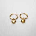 Minimal Heart Drop Hoop Earrings