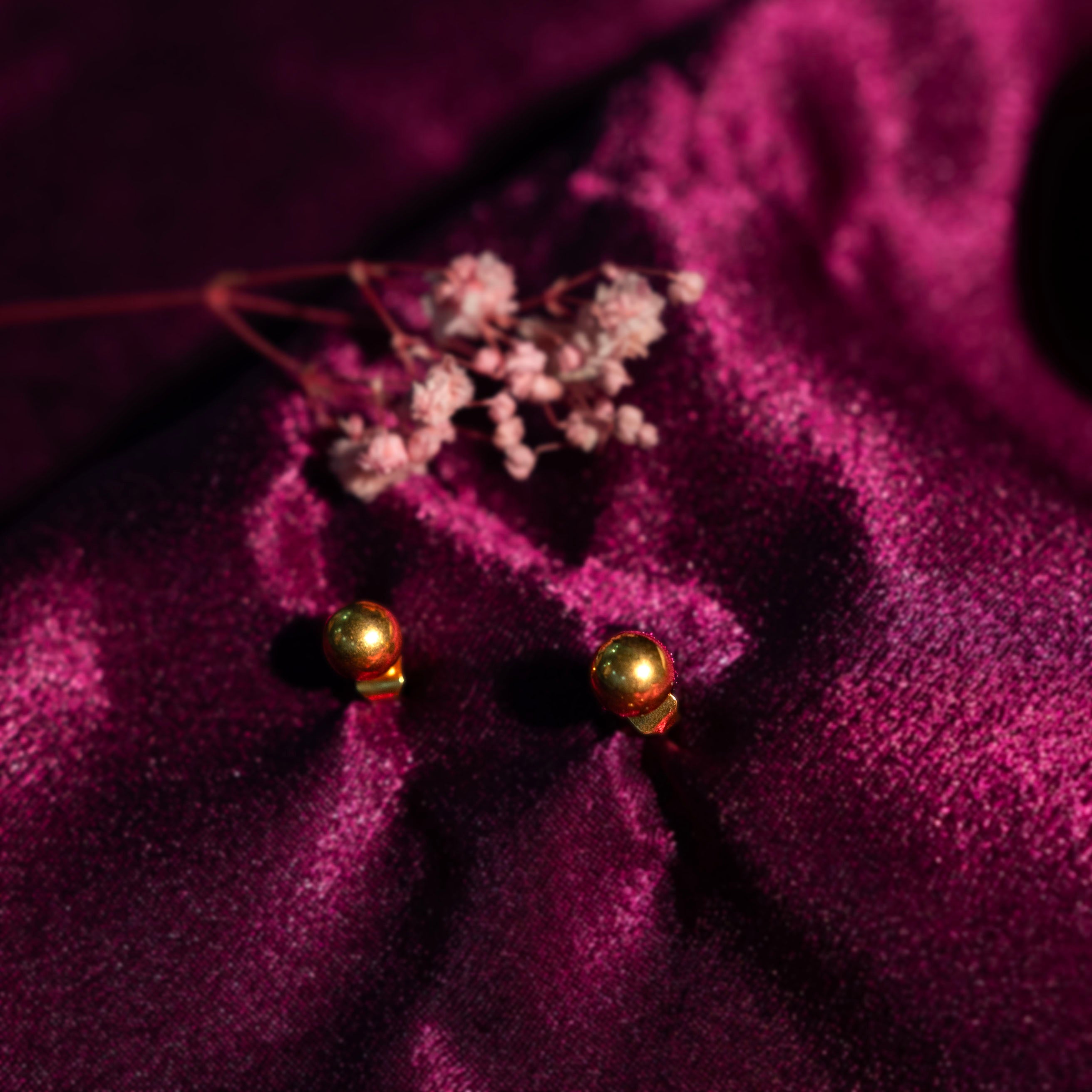 Gold Dome Stud Earrings