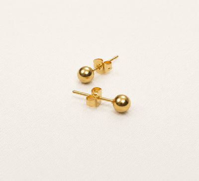 Gold Dome Stud Earrings