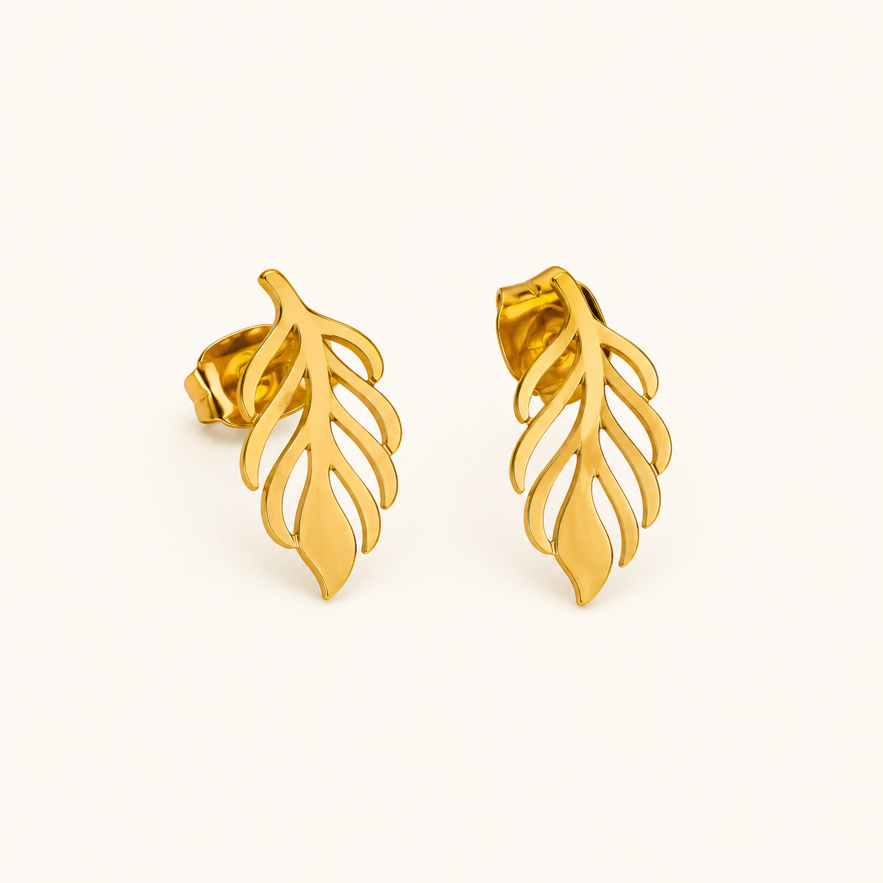 Minimal Leaf Stud Earrings