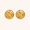 Vintage Gold Medallion Earrings
