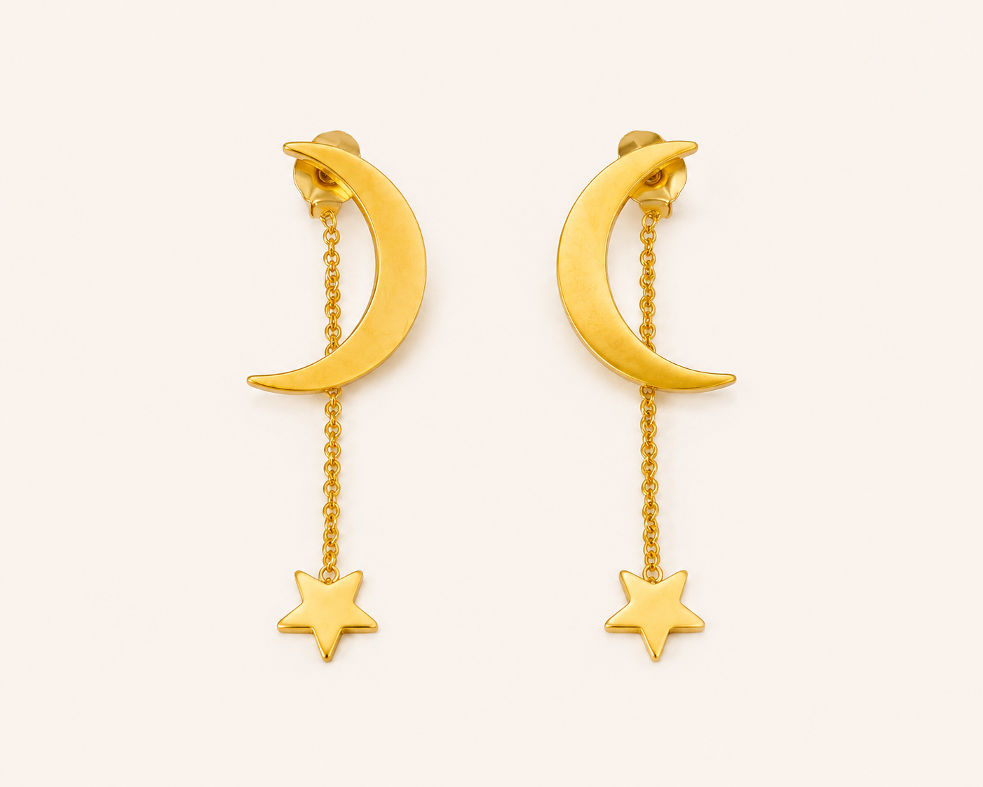 Moon & Star Drop Earrings