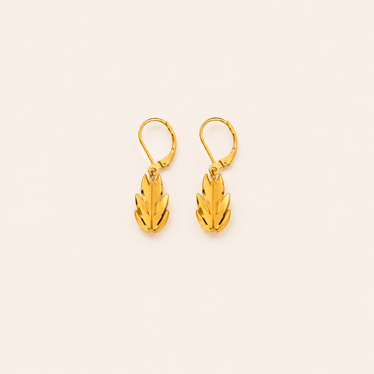 Golden Leaf Drop Earrings