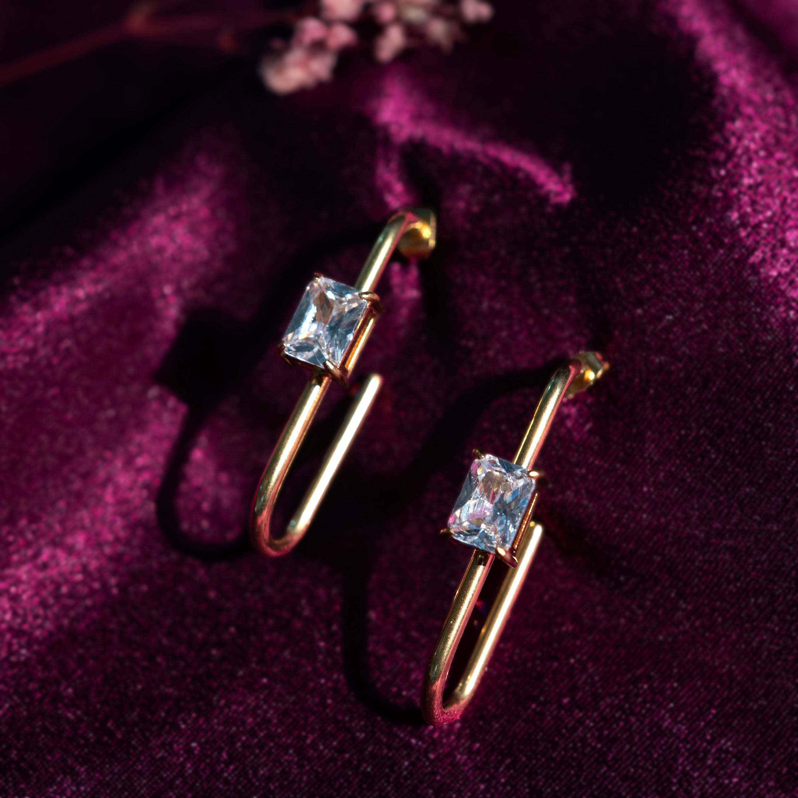 Geometric Bar Drop Earrings