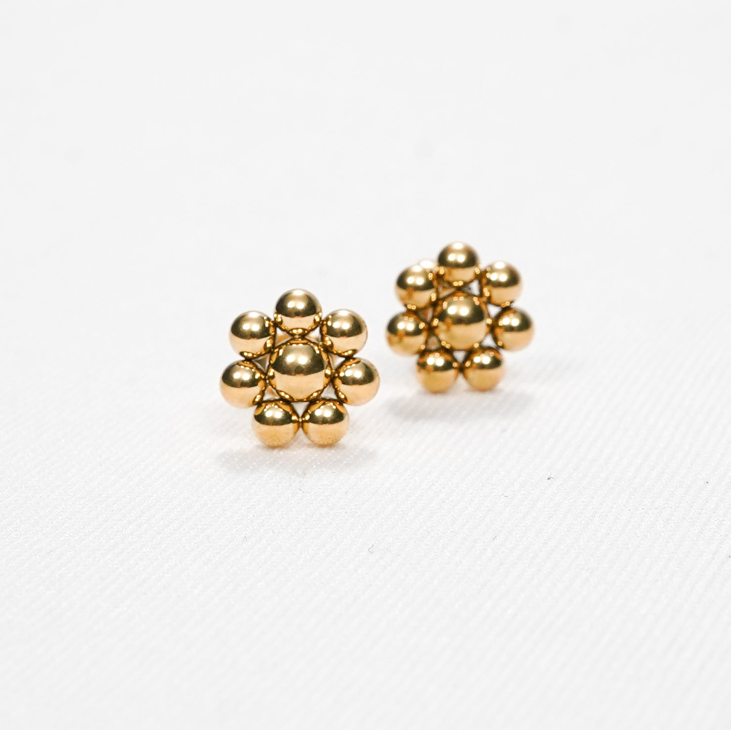 Beaded Floral Stud Earrings