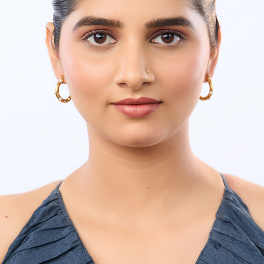Pearl Accent Hoop Earrings