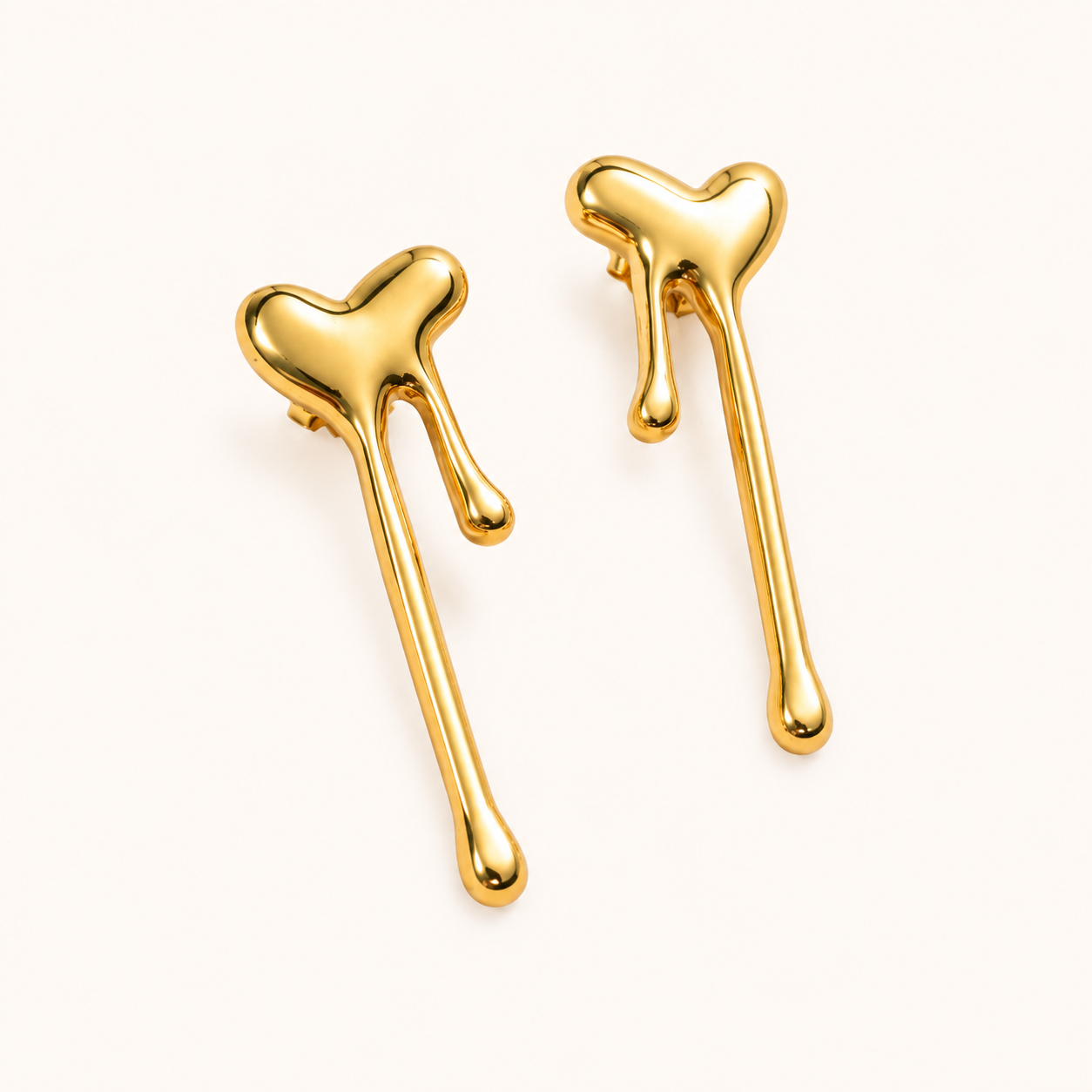 Surrealist Drip Heart Stud Earrings