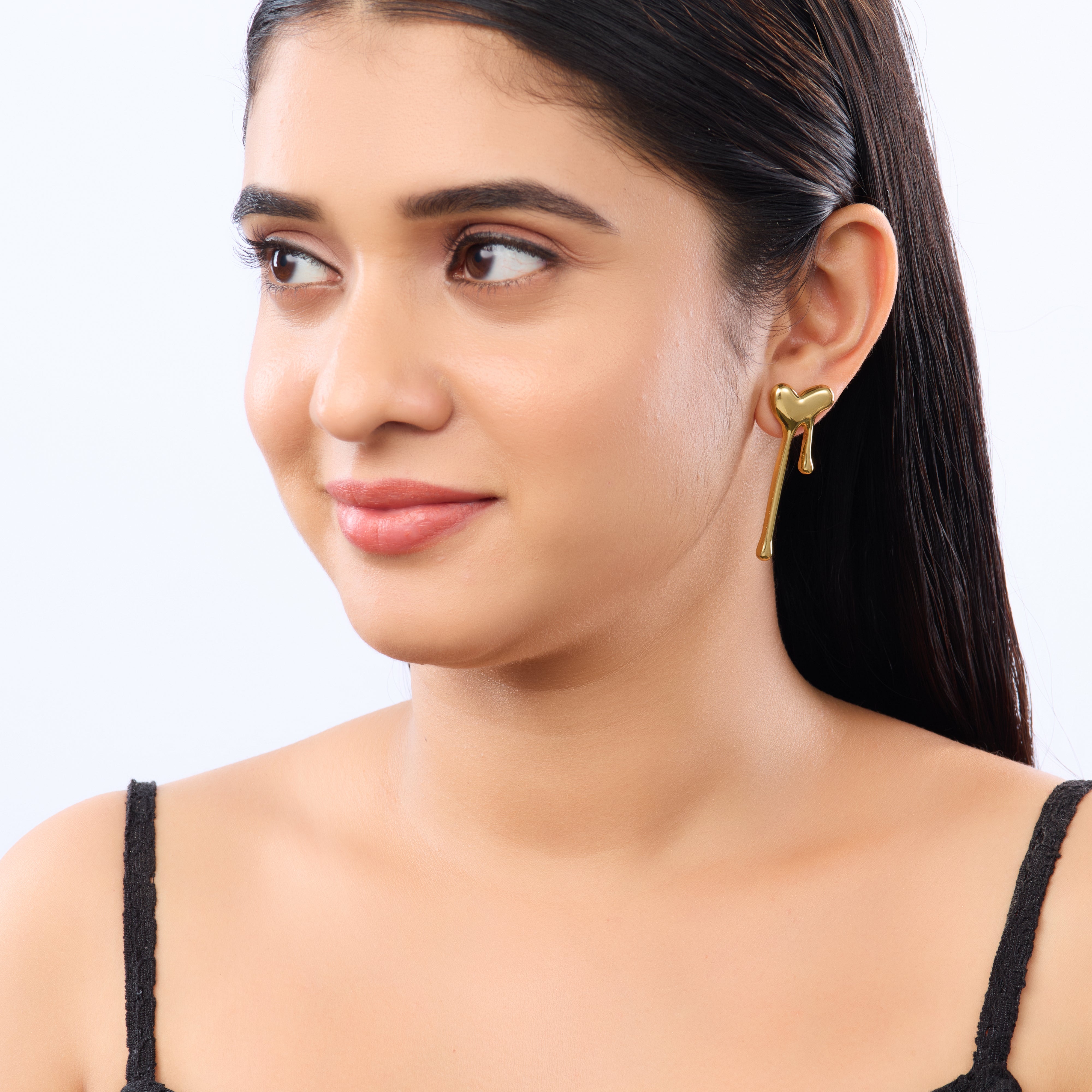 Surrealist Drip Heart Stud Earrings