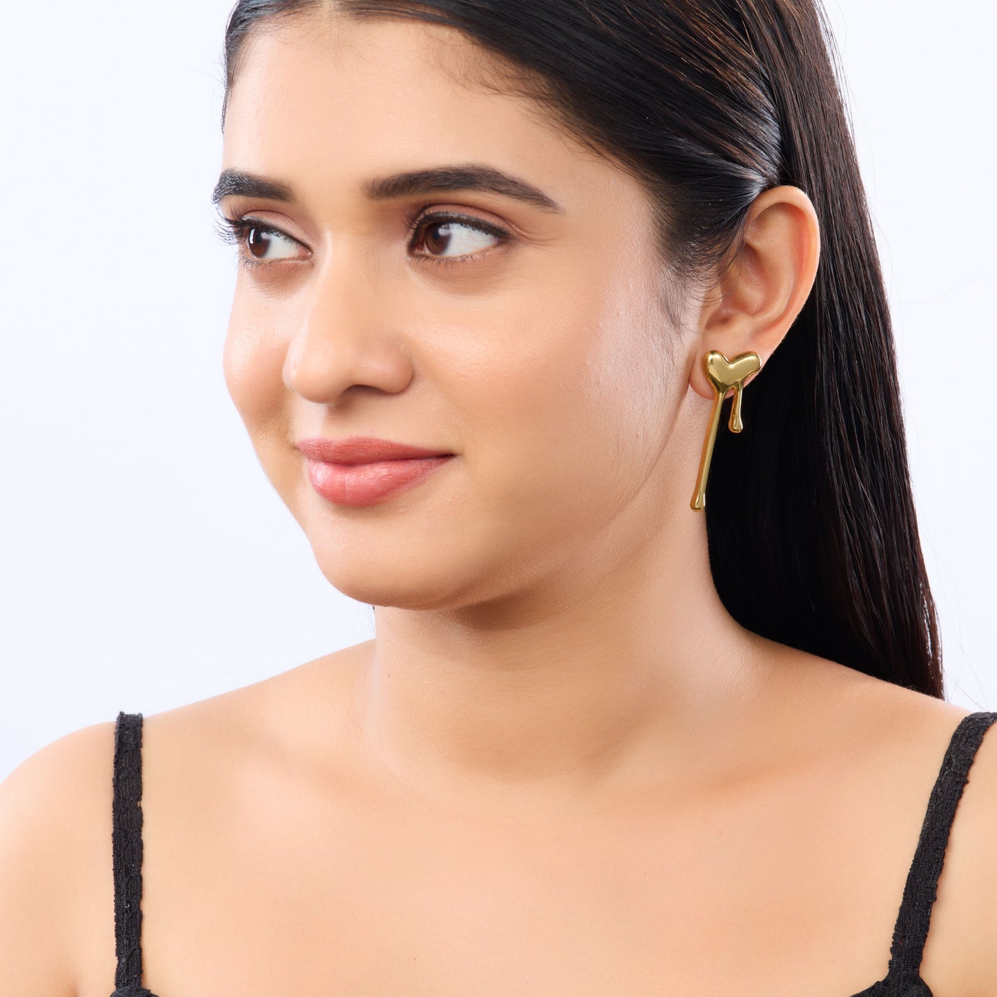 Surrealist Drip Heart Stud Earrings