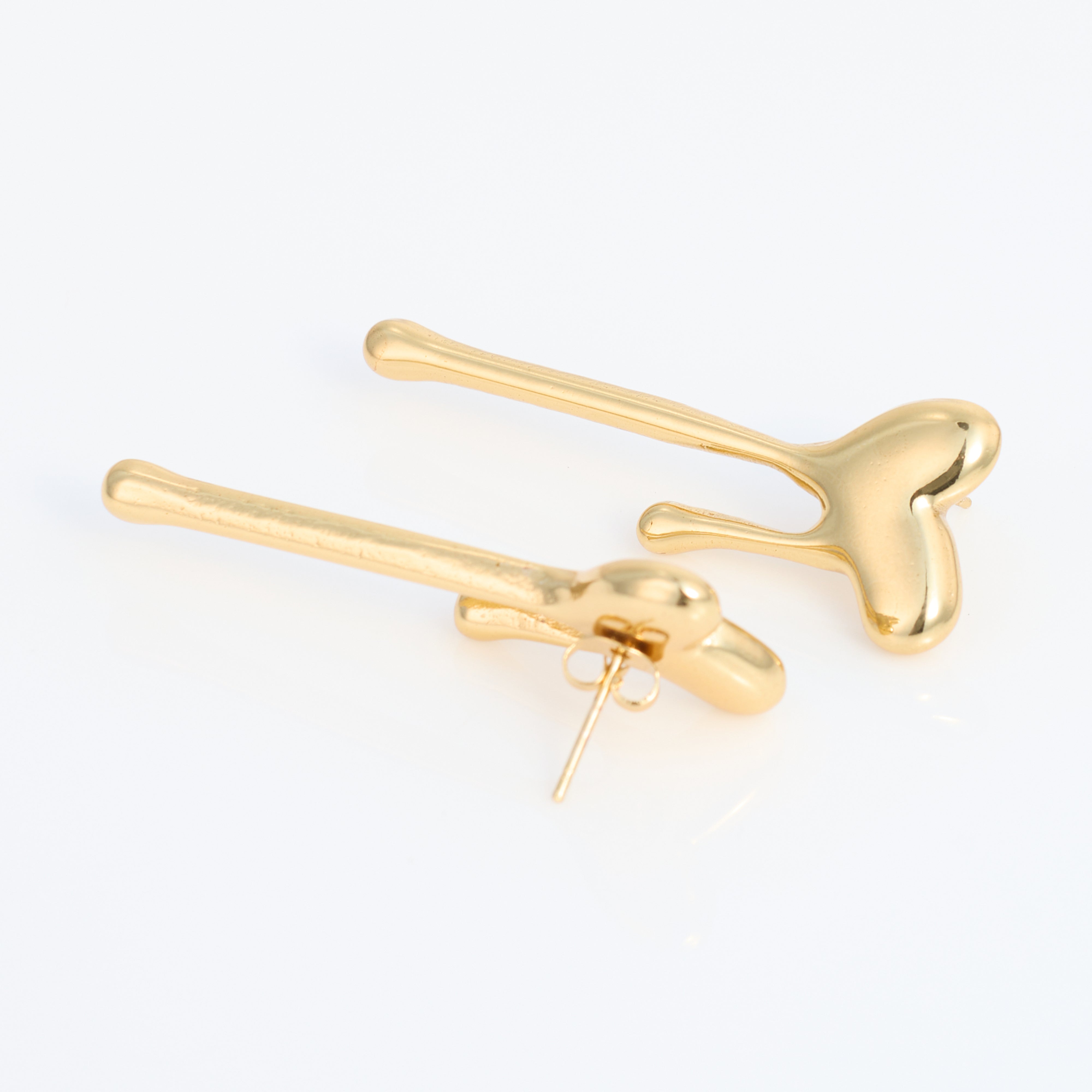 Surrealist Drip Heart Stud Earrings