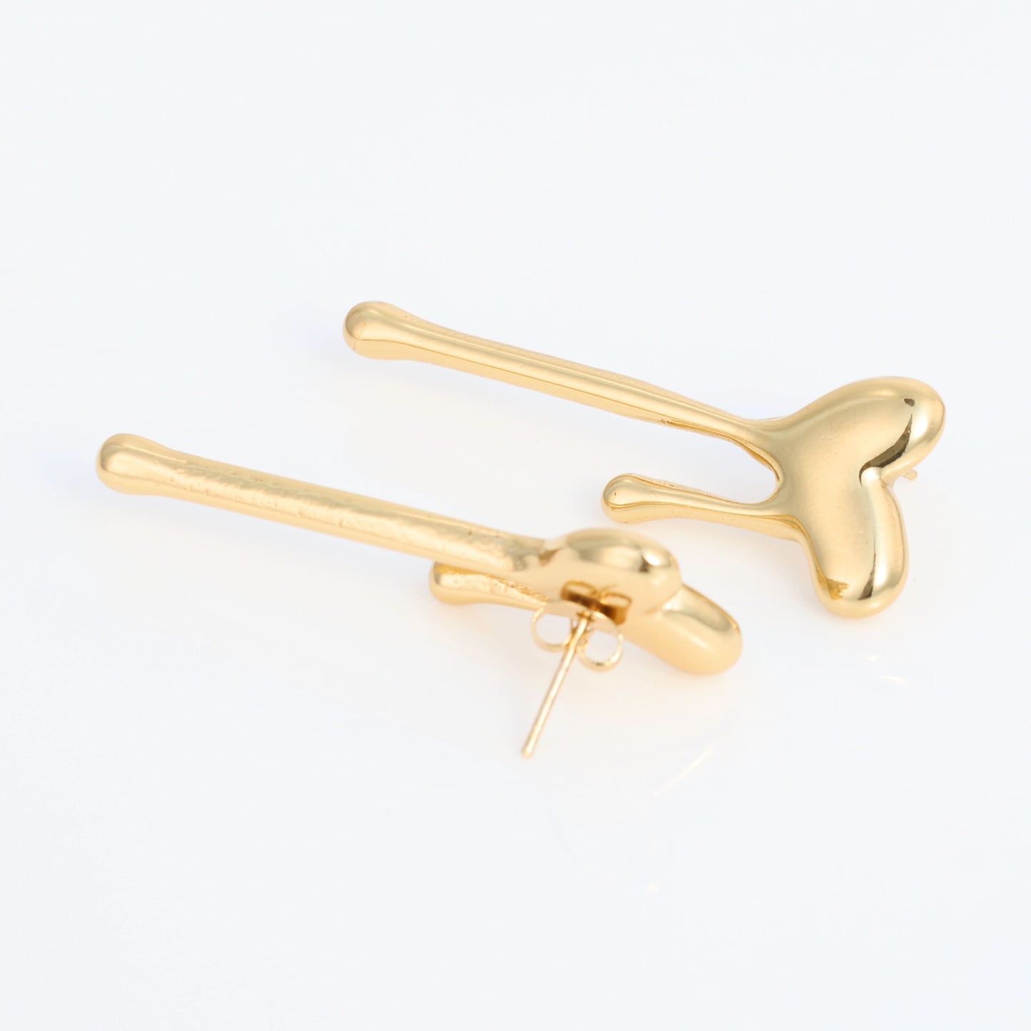 Surrealist Drip Heart Stud Earrings