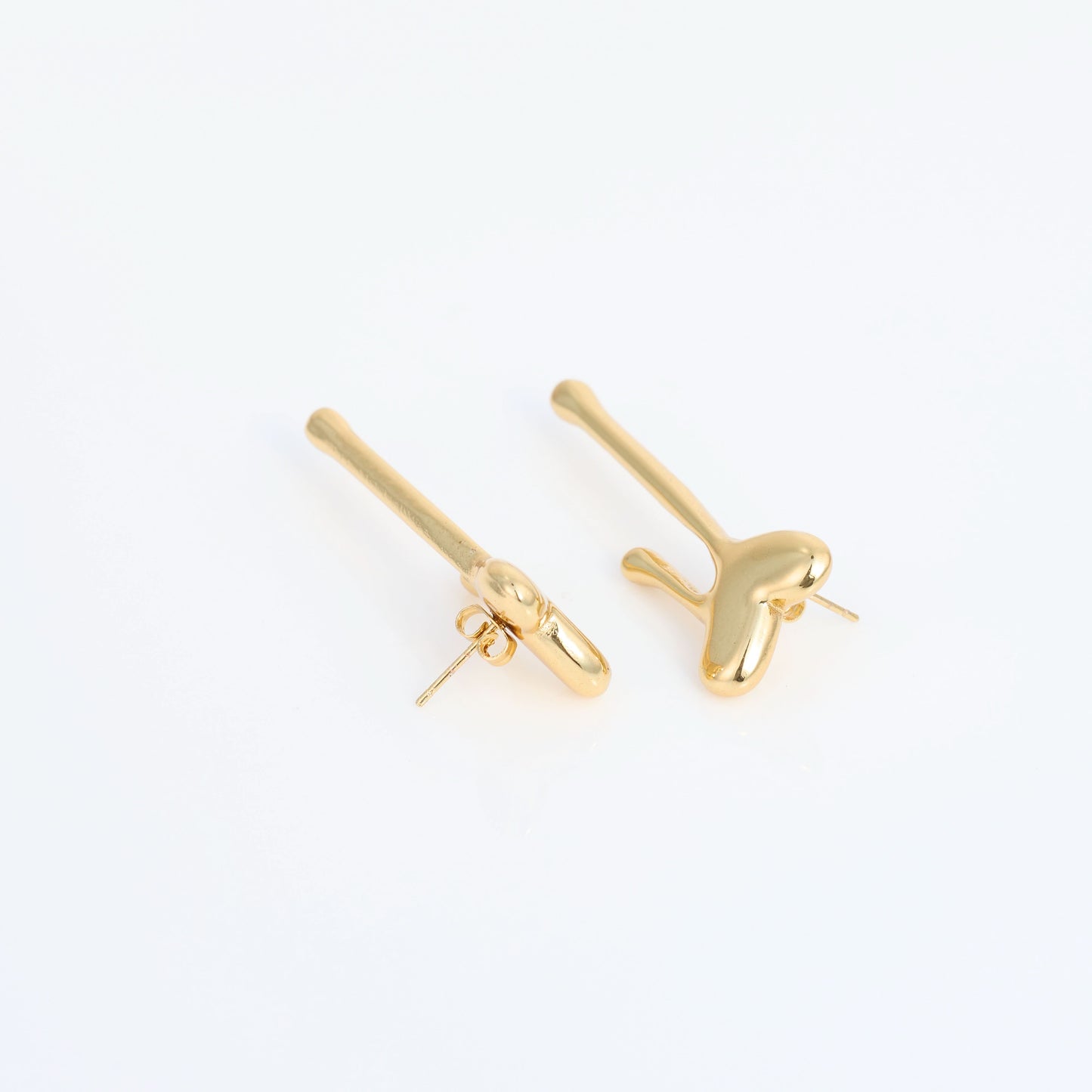 Surrealist Drip Heart Stud Earrings