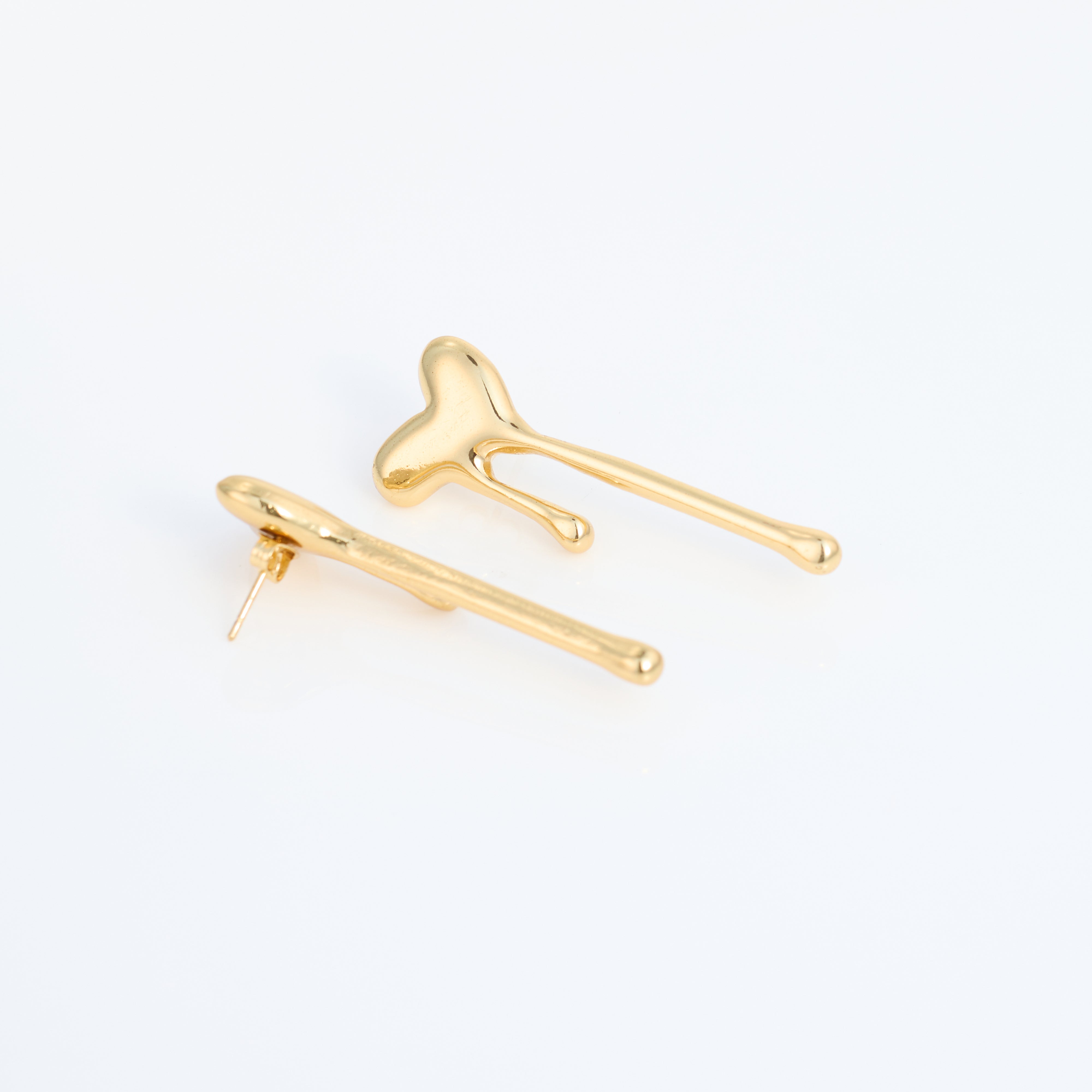 Surrealist Drip Heart Stud Earrings