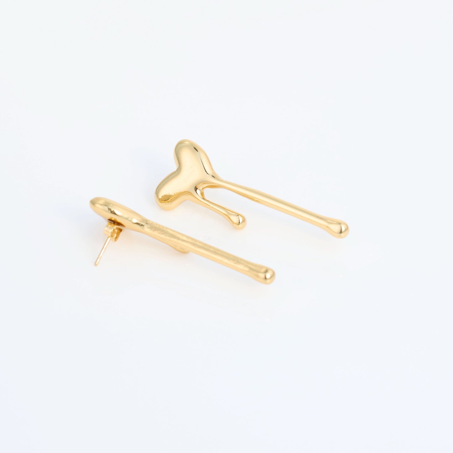 Surrealist Drip Heart Stud Earrings