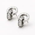 Roman Numeral Zircon Hoop Stud Earrings
