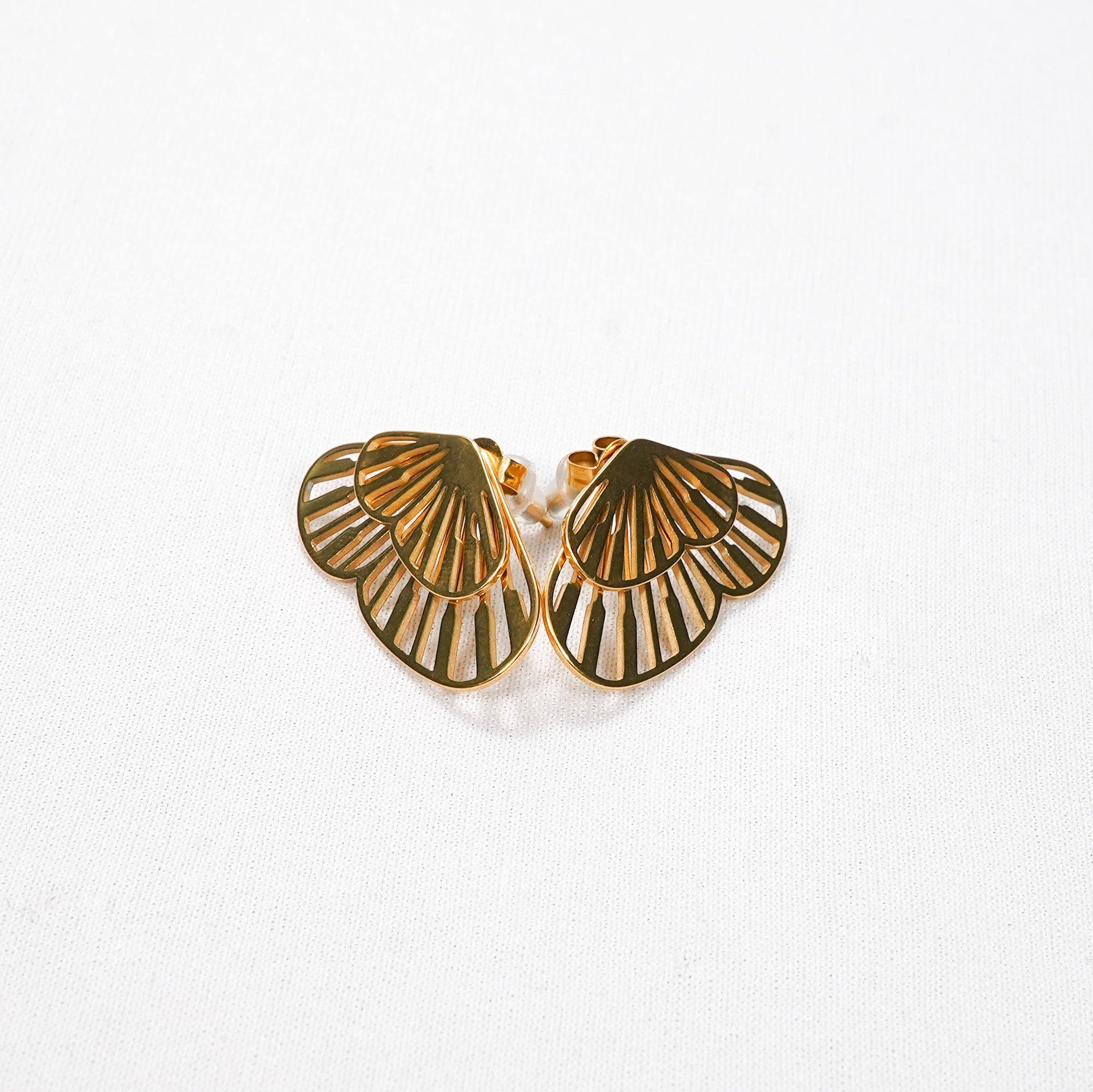 Cutwork Fan Drop Earrings
