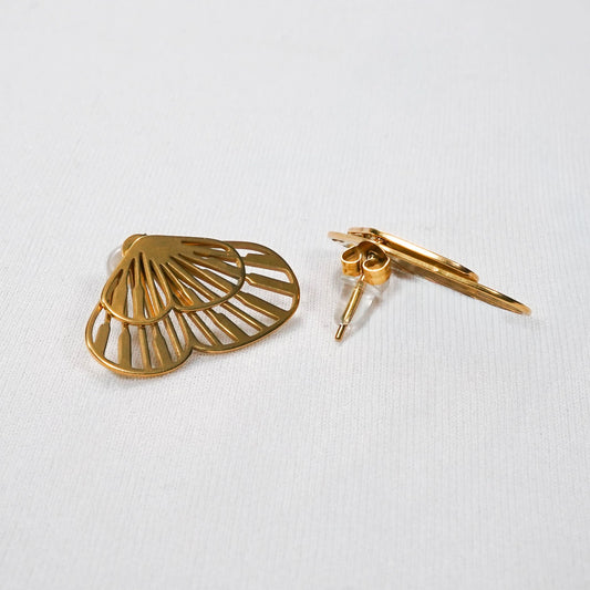 Cutwork Fan Drop Earrings