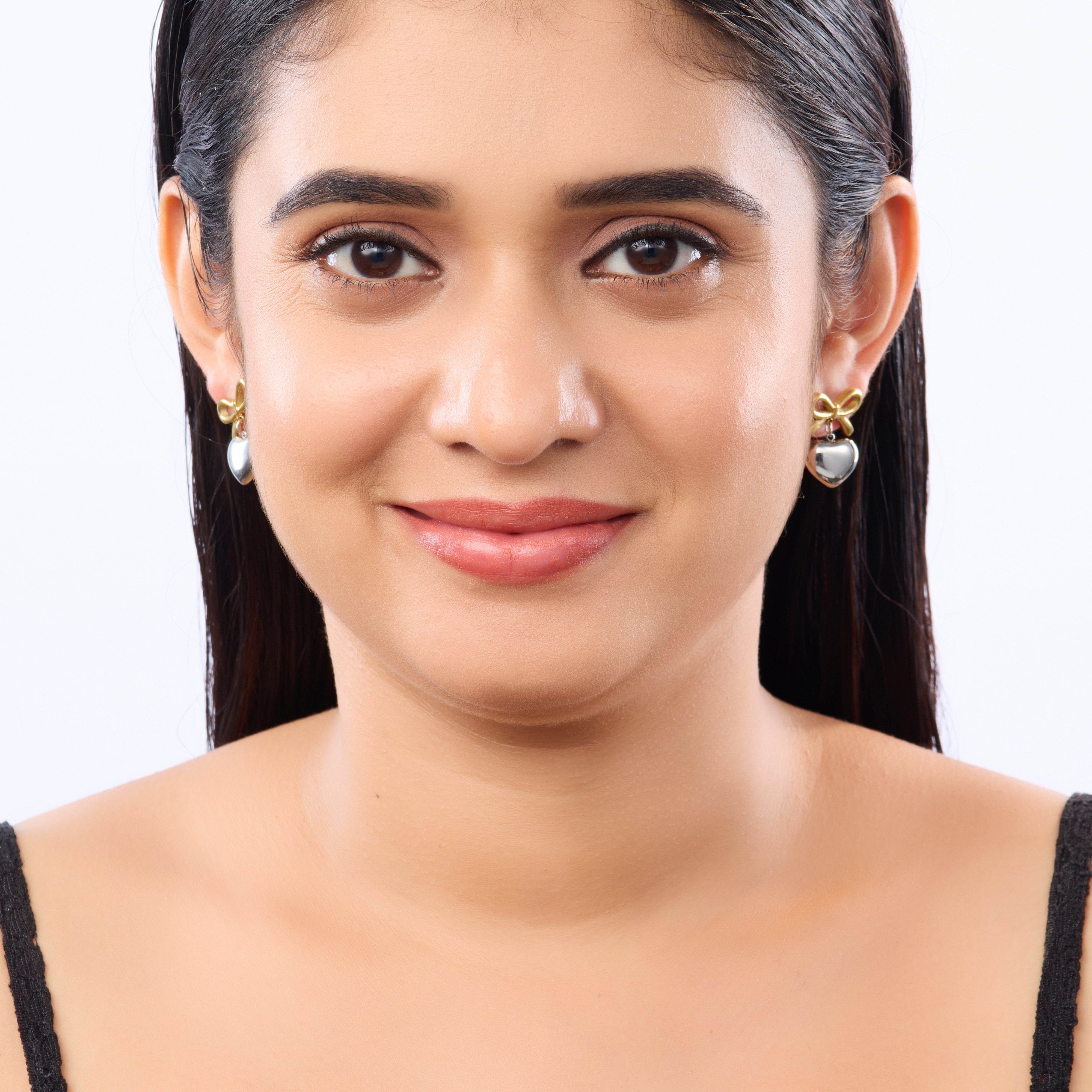 Bow Heart Drop Earrings