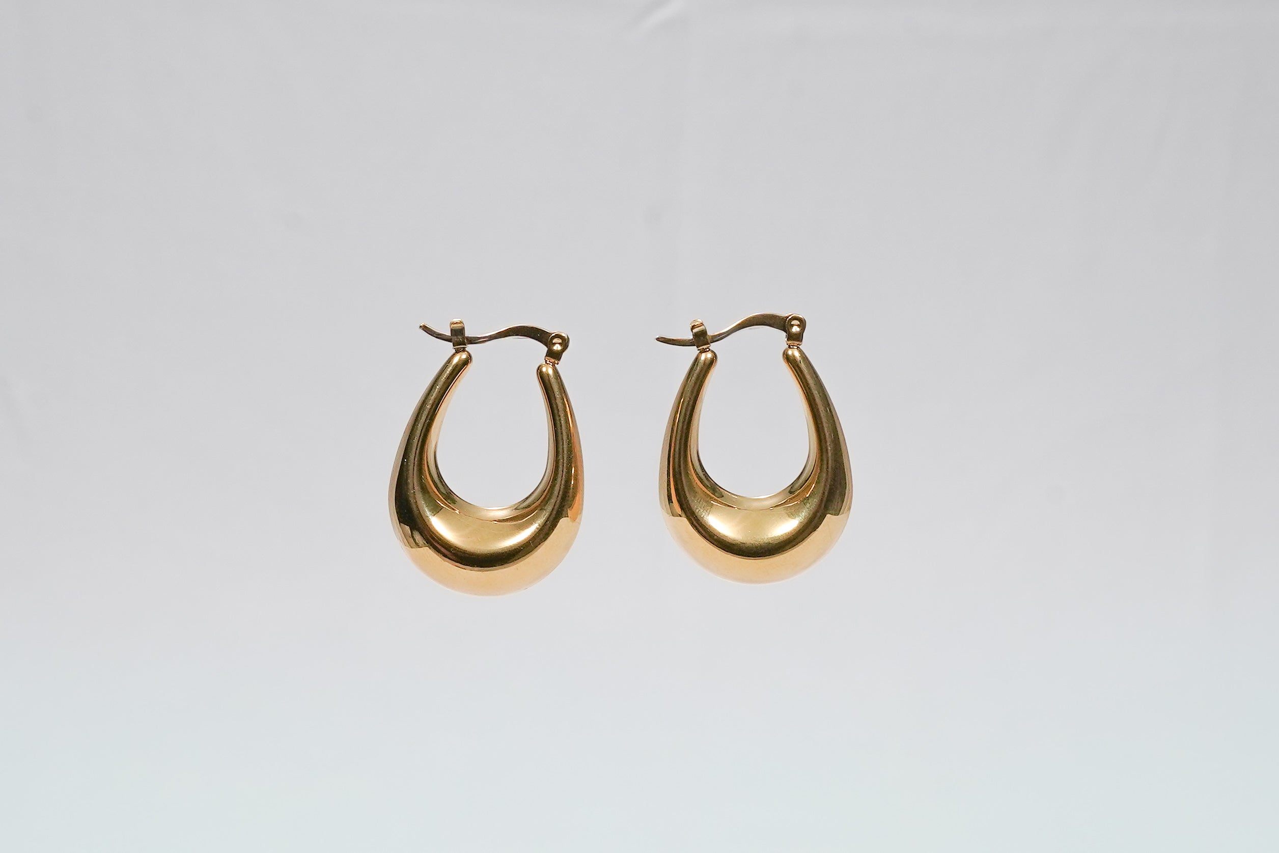 Chunky Teardrop Hoop Earrings