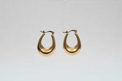 Chunky Teardrop Hoop Earrings