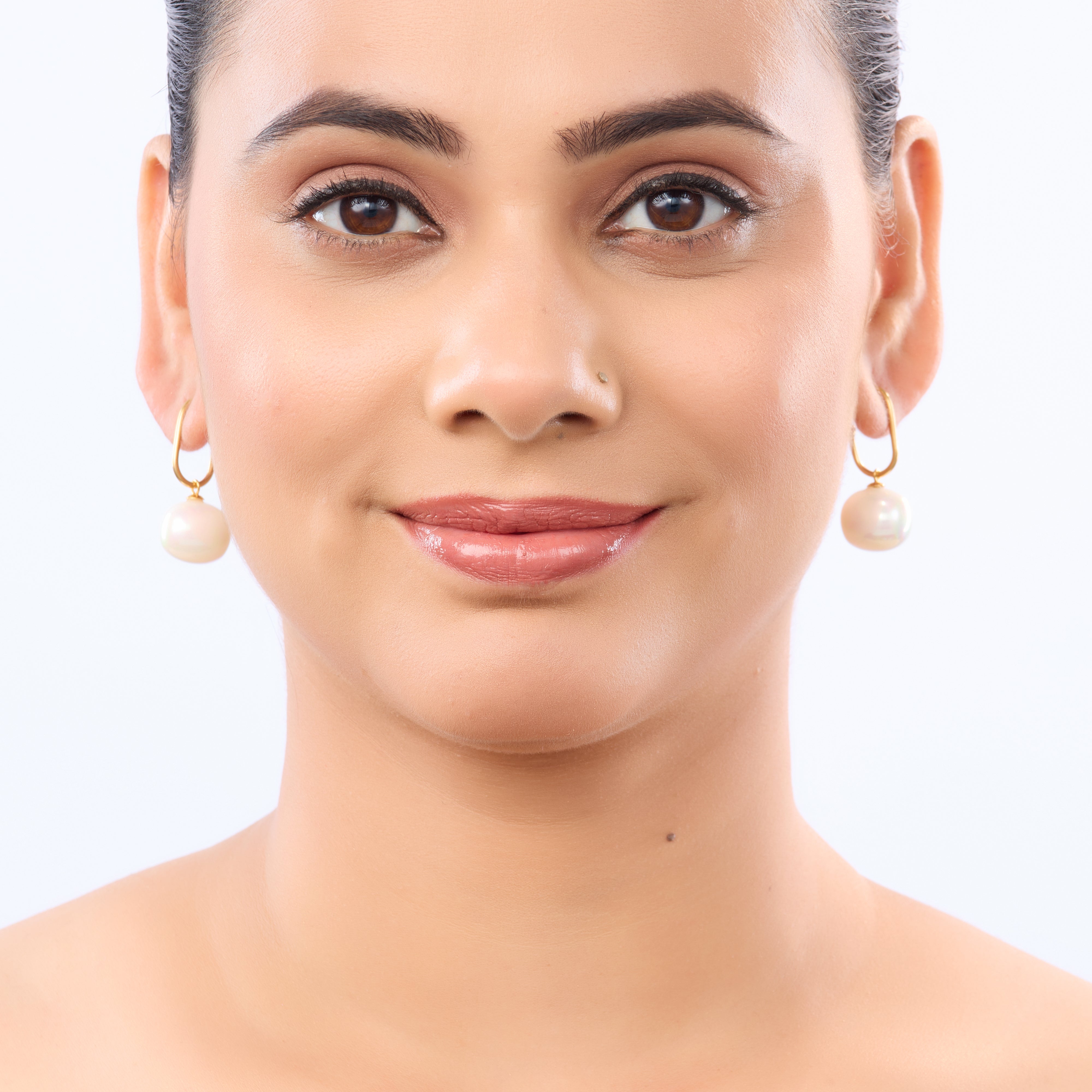 Open Hook Pearl Drop Earrings