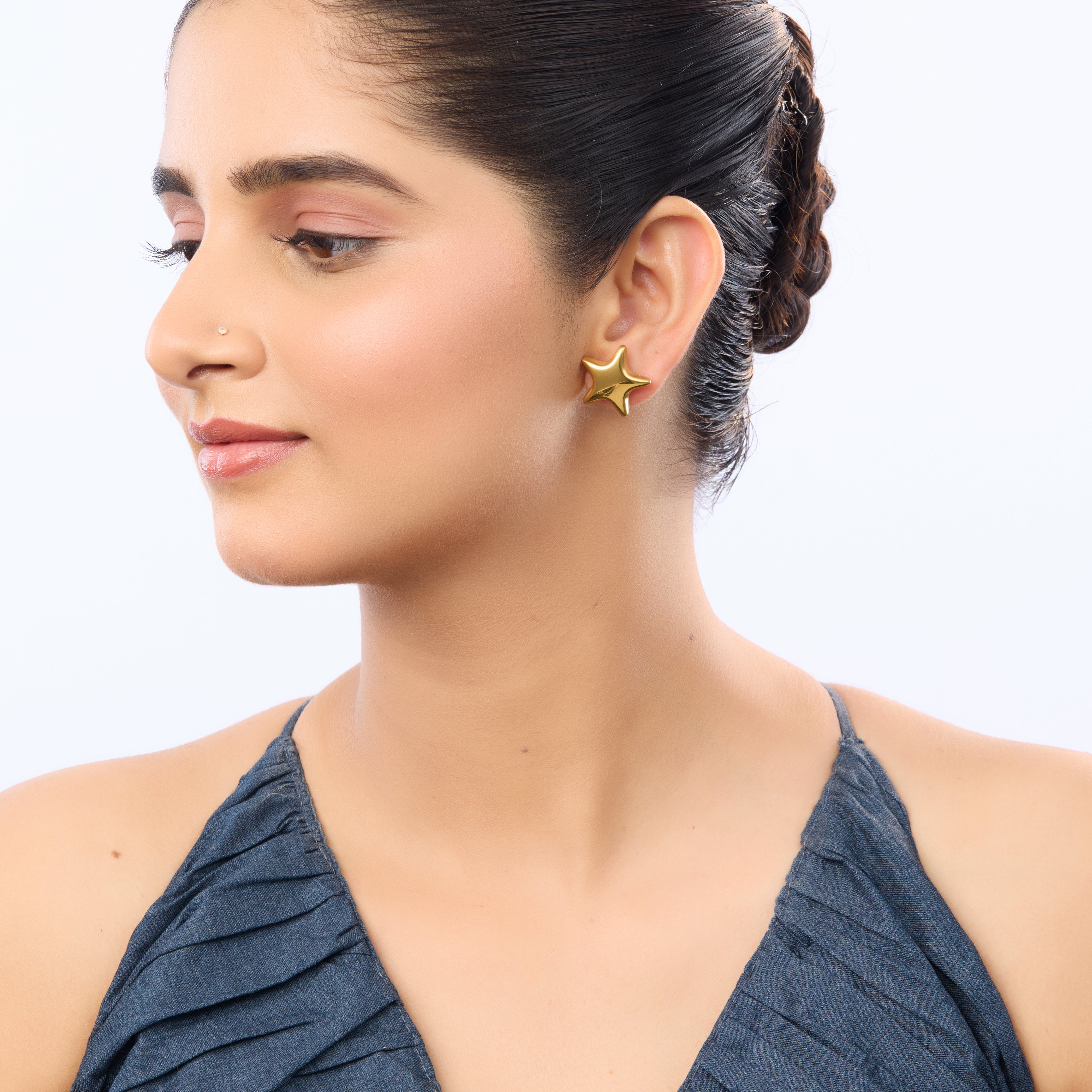 Puffy Star Stud Earrings