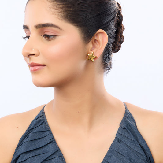 Puffy Star Stud Earrings