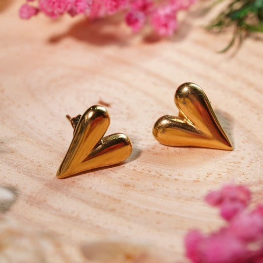 Sculpted Fan Stud Earrings