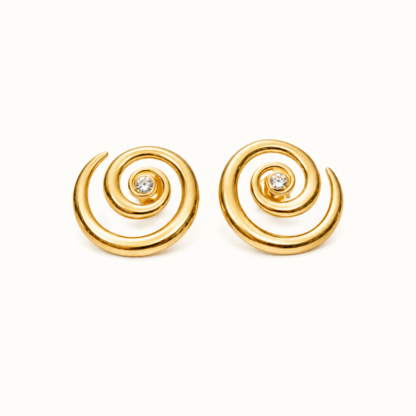 Spiral Statement Stud Earrings