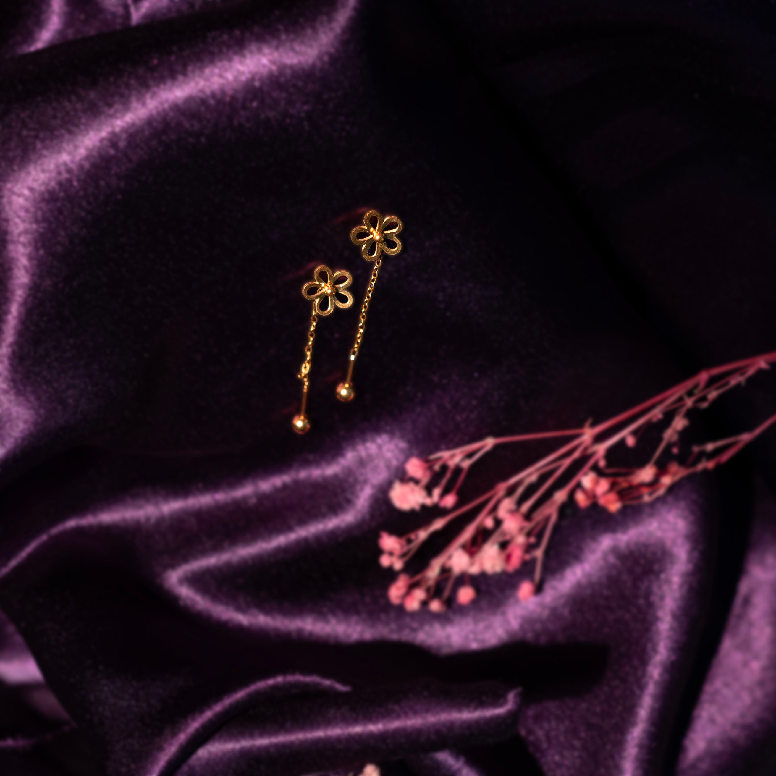 Floral Chain Drop Earrings
