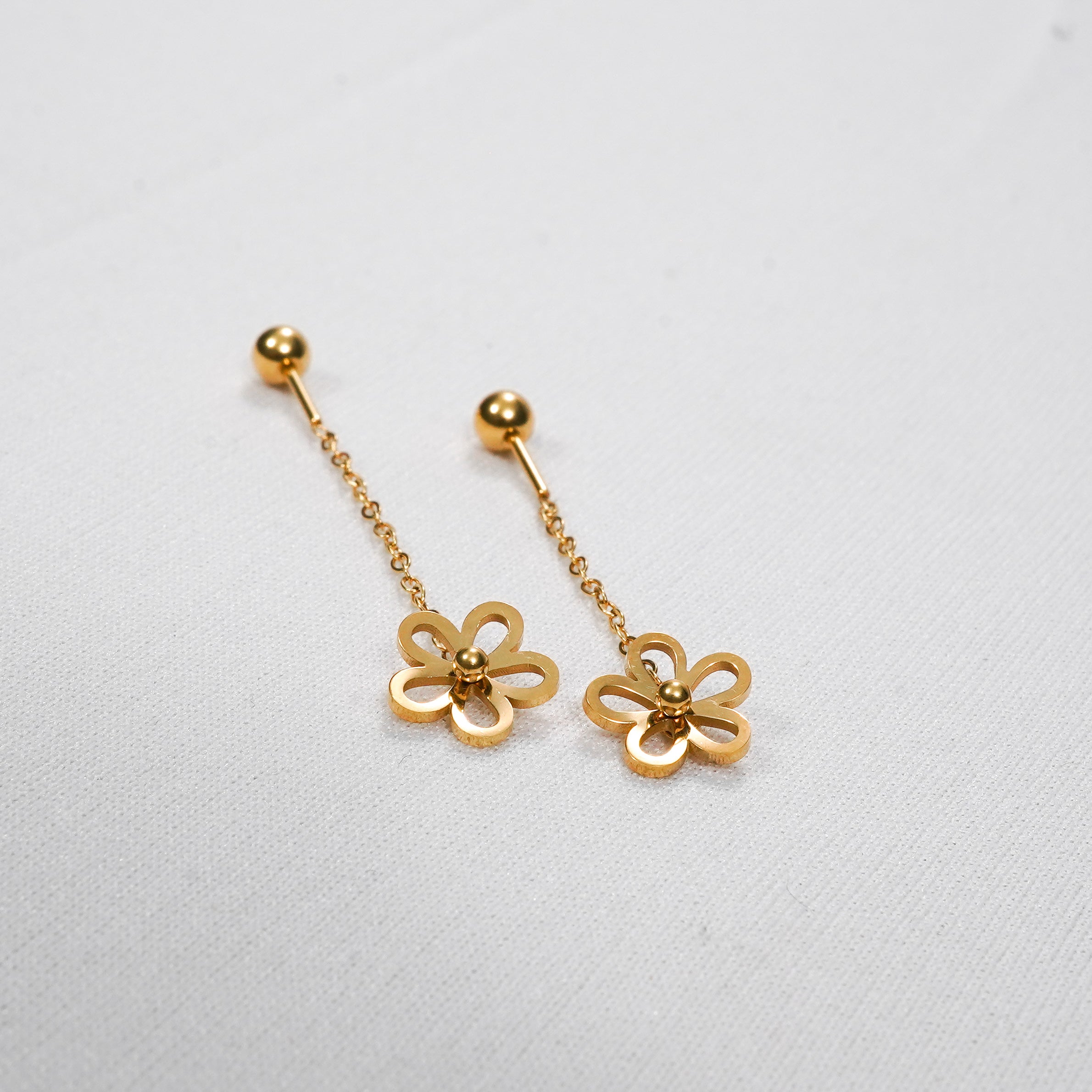 Floral Chain Drop Earrings