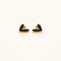 Enamel Heart Stud Earrings