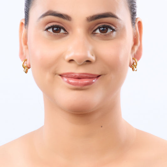 Star Charm Drop Hoop Earrings