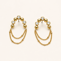 Zircon Arc Chain Drop Earrings