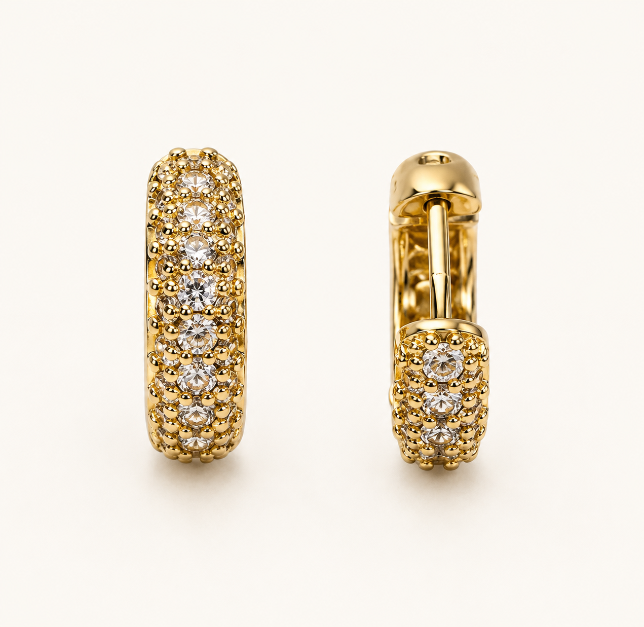 Pavé Zircon Mini Hoop Earrings