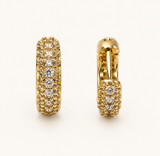 Pavé Zircon Mini Hoop Earrings
