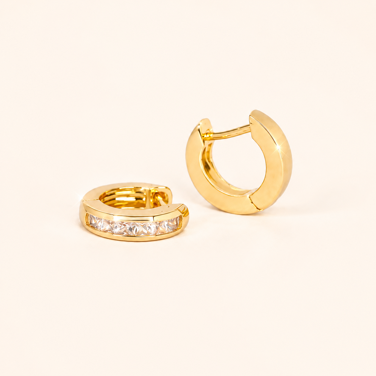 Textured Half-Hoop Stud Earrings