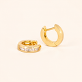 Textured Half-Hoop Stud Earrings