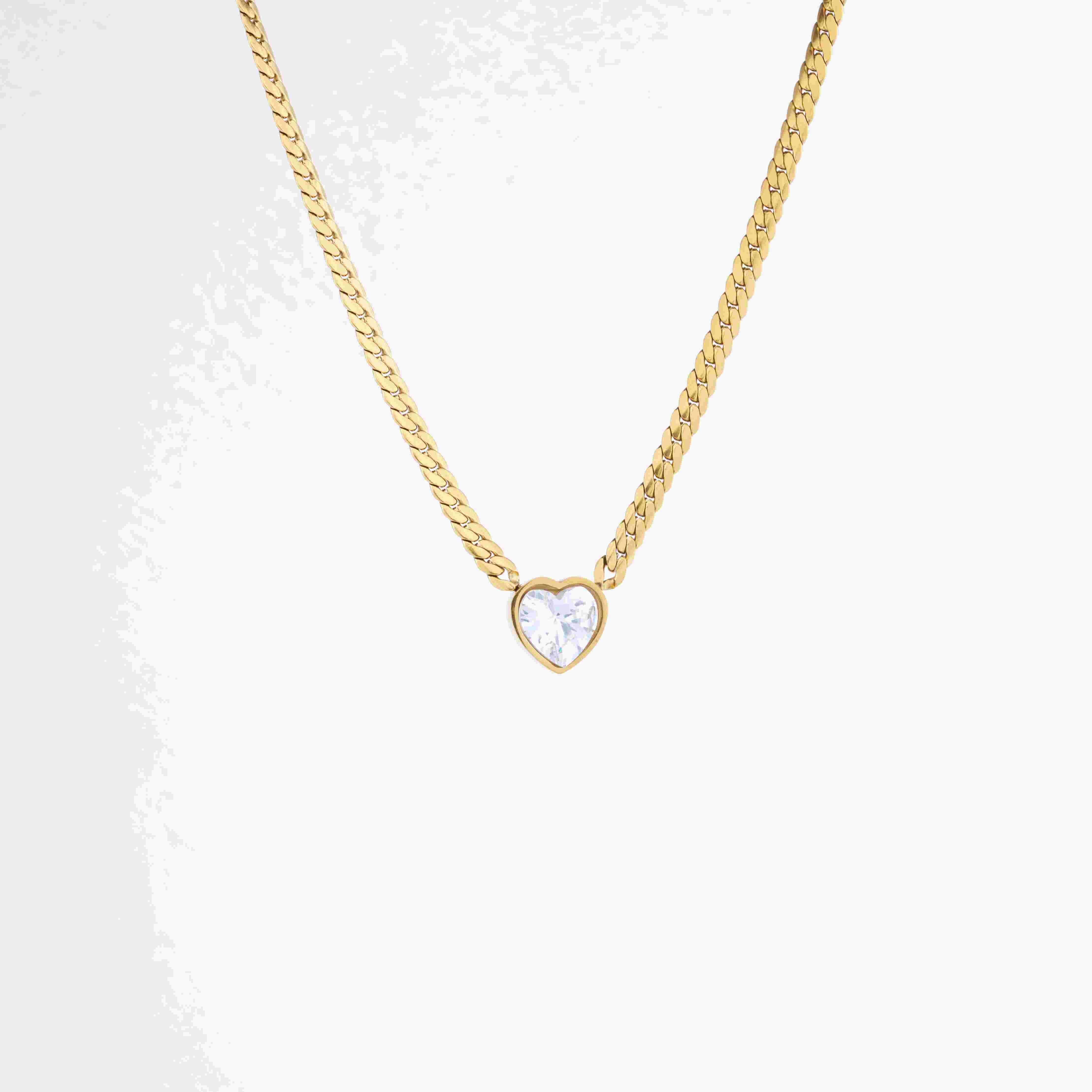 Emerald Glow Heart Necklace