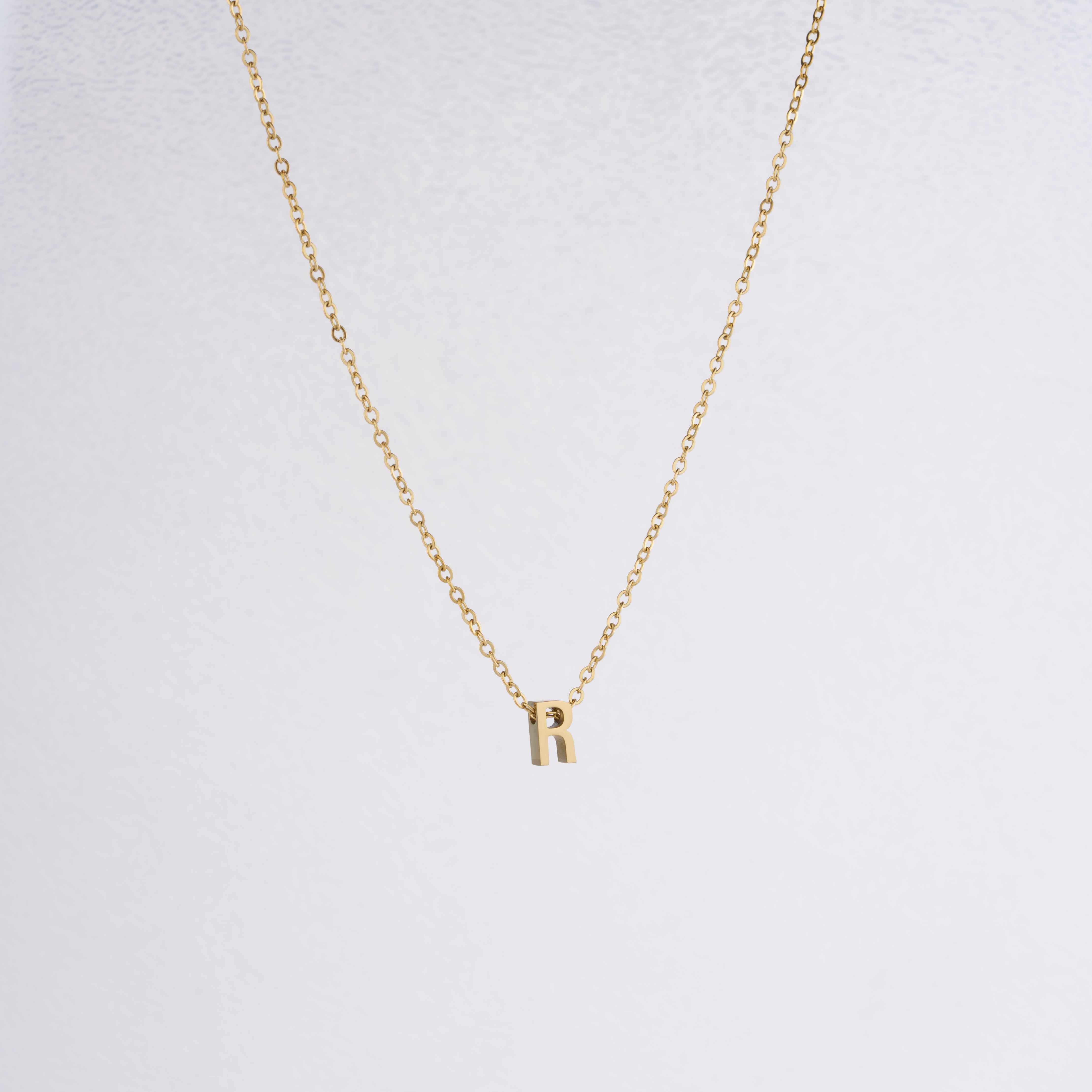 Gold Letter Pendant Necklace