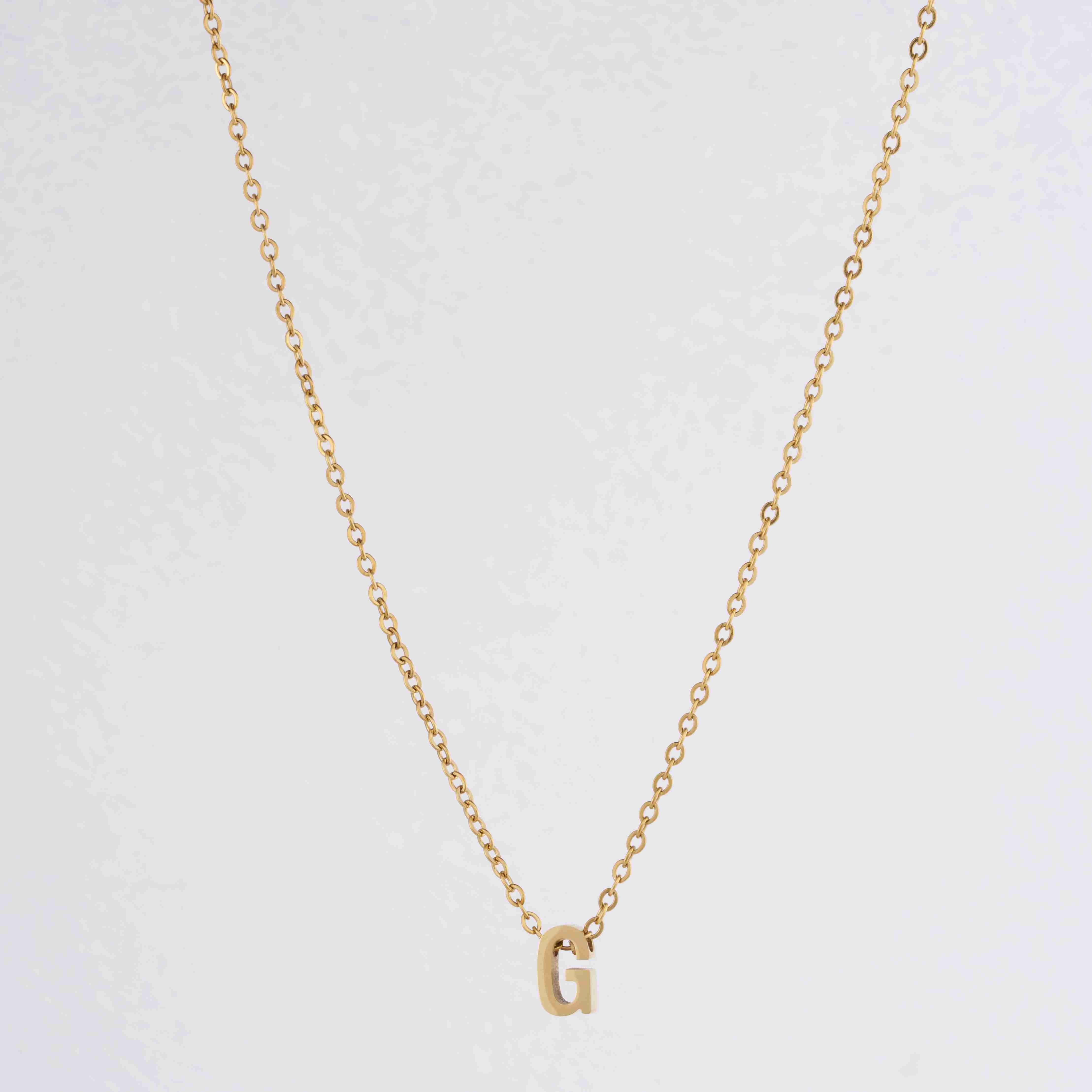 Gold Letter Pendant Necklace
