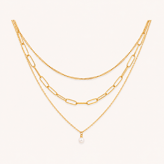 Aurelia Layered Pearl Chain Necklace