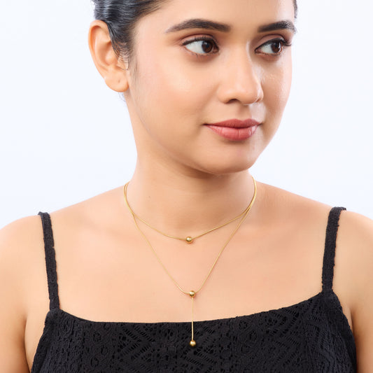 Urban Luxe Double-Layer Gold Necklace