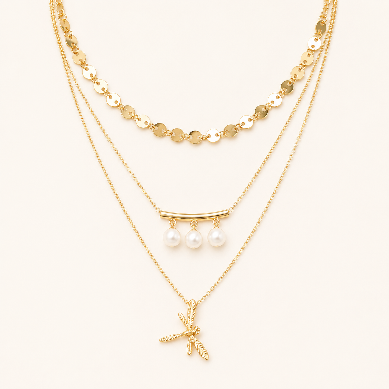 Minimal Layered Bar Drop Necklace