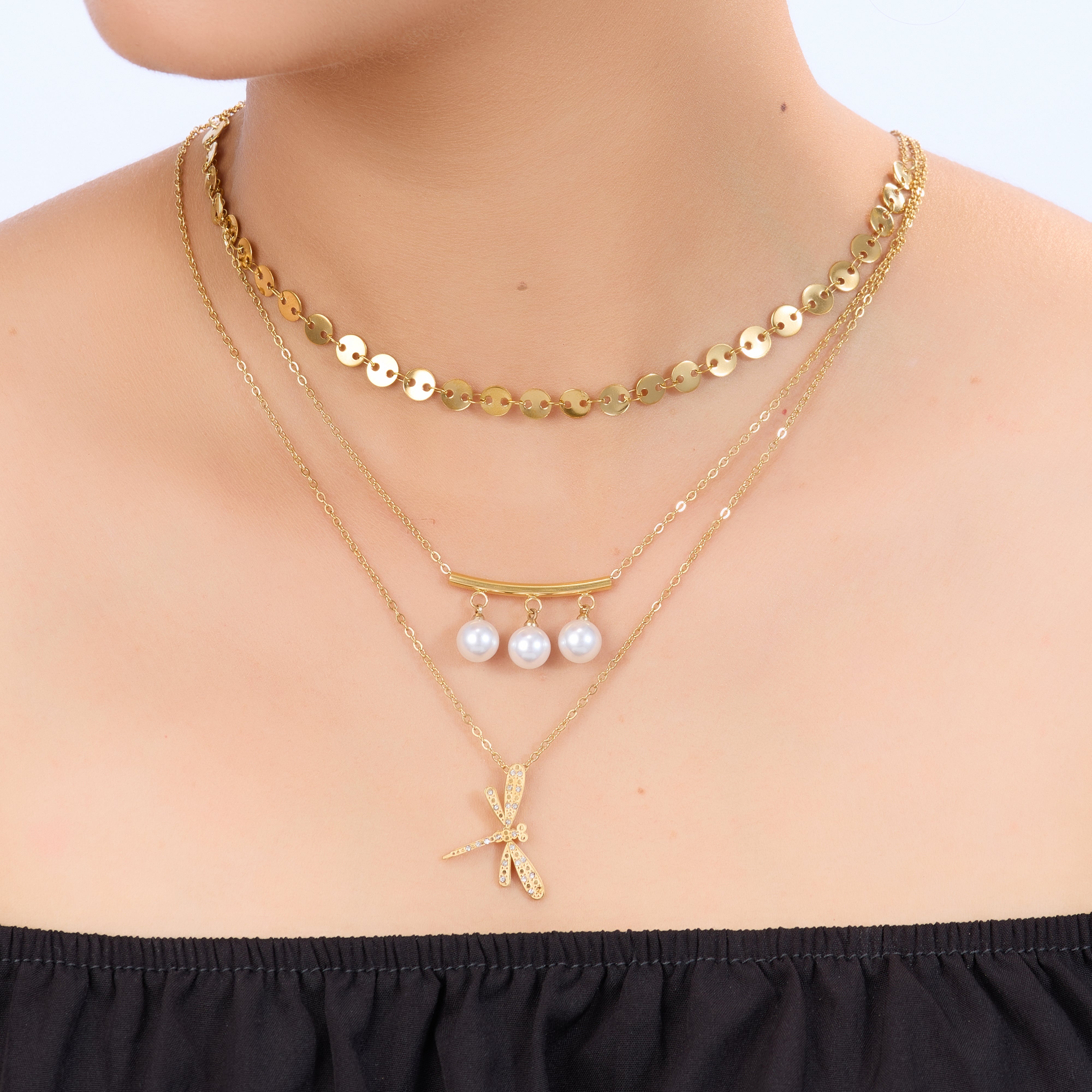 Minimal Layered Bar Drop Necklace