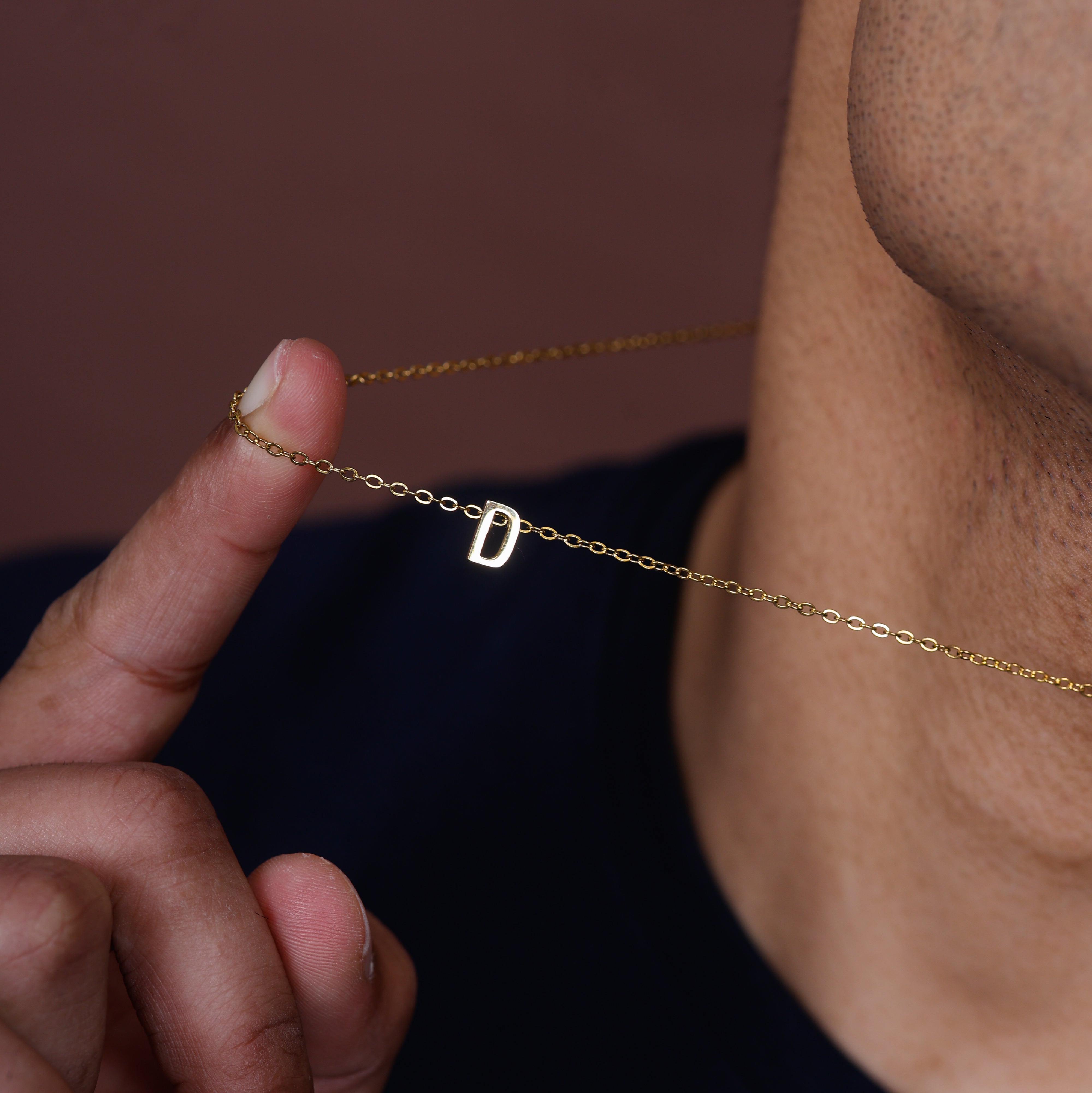 Gold Letter Pendant Necklace